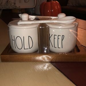 Rae Dunn HOLD & KEEP Containers with Spoons